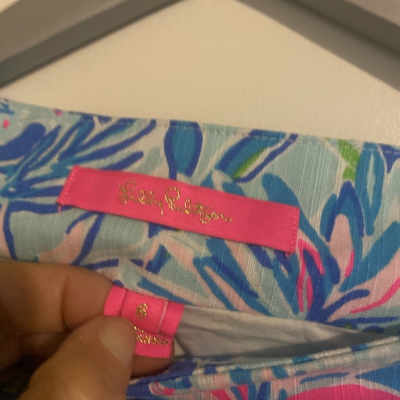 Lilly Pulitzer Scalloped Pink and Green Resort Mini Skirt - Picture 3 of 5